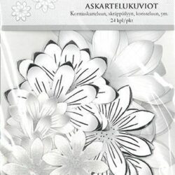 3D Kukat valkoinen/hopea