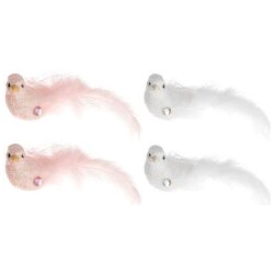 Verso lintu n. 12cm 2kpl/pakk, valkoinen tai vaaleanpunainen