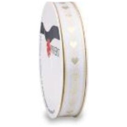 Satiininauha valkoinen sydan 15mmx3m