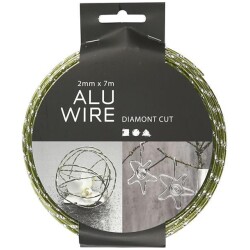 Alumiinilanka, paksuus 2 mm, vihrea, timanttileikattu, 7m