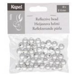 Heijastava helmi 10mm valkoinen40kpl/pss. Kapel