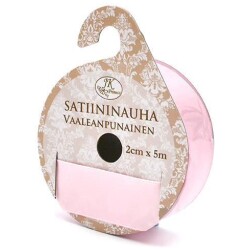 Satiininauha vaaleanpunainen 2cmx5m