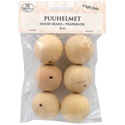 Puuhelmet natur 4cm,6kpl/pss