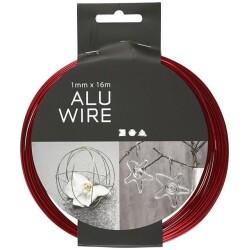 Alumiinilanka, Pyorea, 1 mm, Punainen, 16 M,