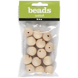 Puuhelmi 20mm, 14kpl/pss