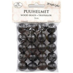 Puuhelmet 2cm musta 20kpl/pss