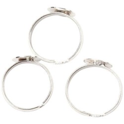 Sormuspohjat, hopeanvariset, 15kpl