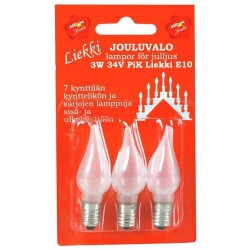 Varalamppu liekki 7 kynttilan kynttelikko/valosarja