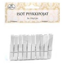 Isot pyykkipojat, valkoinen 10kpl/pkt