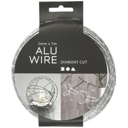Alumiinilanka, paksuus 2 mm, hopea, timanttileikattu, 7m