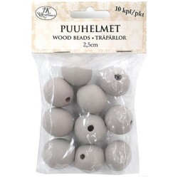 Puuhelmet harmaa 2,5cm 10kpl/pss.