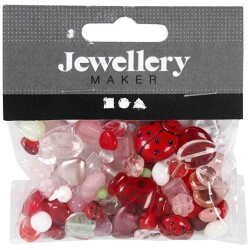 Lasihelmet, Leppakerttu, Lehtia Ja Sydamia, 5-22 mm, 0,5-1,5 mm, Varilajitelma, 60g