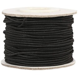 Kumilanka paksuus 1mm, musta. 25m