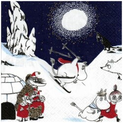 Lautasliina Talvimaa tummansin. 24x24cm Suomen Kerta