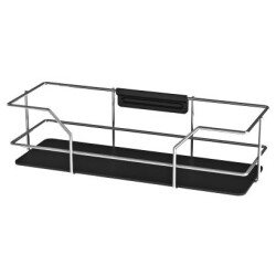 Kylpyhuonehylly kromi/musta, LM