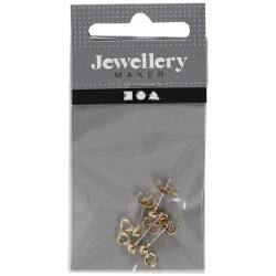 Korvanappi pit.15mm kullanvarinen