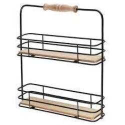 Maustehylly, kaksi koria, metalli+puu