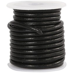 Nahkanauha paksuus 3mm,musta 5m