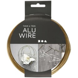 Alumiinilanka, Pyorea, 1 mm, Kulta, 16 M,