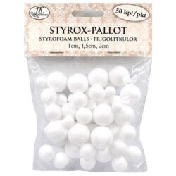 Styrox-pallolajitelma 50kpl