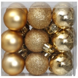 Kuusenpallo 3 cm kulta TT 18 kpl/pkt