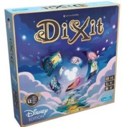 Dixit Disney Dixit -lautapeli Disneyn kuvituksella ja komponenteilla! Kullakin kierroksella yksi pelaajista on kierroksen