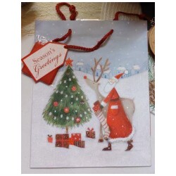 Lahjakassi glitter-joulupukki + silkkipaperi TT