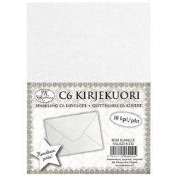 Kirjekuori C6 Kimalle valkoine