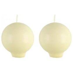 Pallokynttila jalallinen 2 kpl ecru