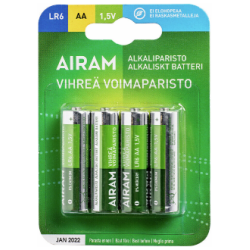 Airam AA LR6 vihrea alkali, 4 kpl blister