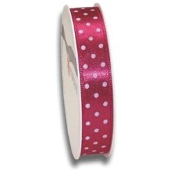 Satiininauha Mini dots pinkki 15mmx3m