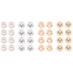 Kapel Puuhelmi kasvot lajitelma 8kpl 2 erilaista mallia ja kaksi eri varia. 40% valkoisia, 60% puunvarisia. Halk. 2 cm.