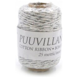 Puuvillanaru valkohopea 2mmx25m