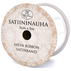 Satiininauha valkoinen 5cmx5m