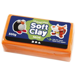 Muovailuvaha 1 Pkk, 500 G, 13x6x4 cm, Neonoranssi