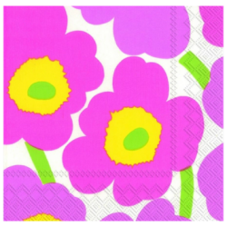 Lautasliina unikko Light Pink 33 cm 20kpl