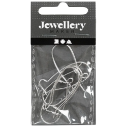 Korvakorukoukut 1 Pkk, 6 Kpl, Pit. 25 mm, Hopeanvariset