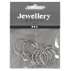 Korvakoru halk.25mm hopeavari 8kpl