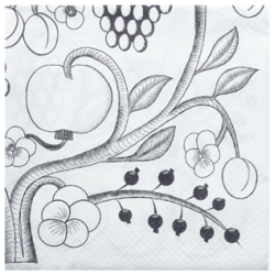 Lautasliina Havi mustavalkoinen