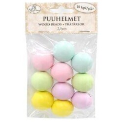 Puuhelmet Pastellisekoitus 2,5cm 10kpl/pss.