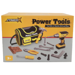 POWER X Tyokalusetti Elektroninen pora ja laukku, 21 osaa