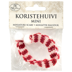 Koristehuivi mini punavalkoinen