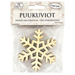 Puukuviot Lumihiutale 5kpl