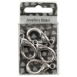 Karabiinilukko 1 Pkk, 4 Kpl, Pit. 30 mm, 3 mm, Antiikkihopean Varis Metallia