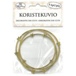 Koristekuvio Tahtikranssi kultafolio 5kpl