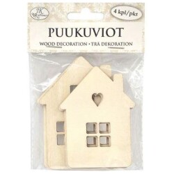 Puukuviot Talot 4kpl