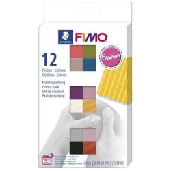 FIMO® Soft- muovailumassa 12 Pkk, 25 G, Murretut Varit