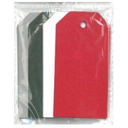 Pakettikorttilajitelma 4x8cm, 20kpl varit: punainen valkoinen, tummanvihrea ja harmaa