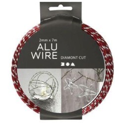 Alumiinilanka 1 Rll, 7 M, Timanttileikattu, 2 mm, Punainen