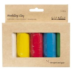 Muovailuvaha, Kork. 9,5 cm, varilajitelma, 400g Paketissa 5 eri varista vahatankoa (P:8 cm Ø25 mm) a 80 g . Notkea, pehmea